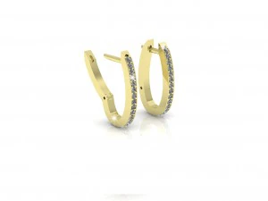 diamonds classic earrings 3D Model