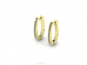 diamonds classic earrings 3D Model