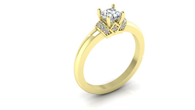 diamonds solitaire ring 3D Модель .c4d .max .obj .3ds .fbx .stl .blend 