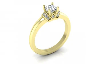 다이아몬드 솔리테어 반지 3D 모델