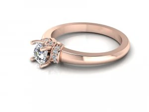diamonds solitaire ring 3D Model