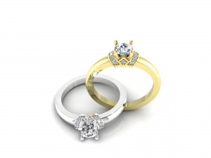 diamonds solitaire ring 3D Модель