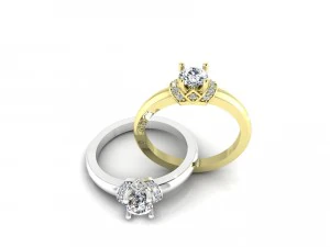 diamonds solitaire ring 3D Model