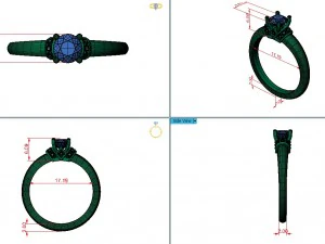 diamonds solitaire ring 3D Model