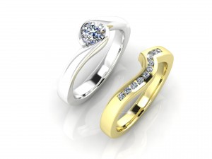 diamonds double ring 3D Model