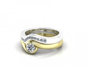 diamonds double ring 3D Model