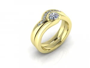 diamonds double ring 3D Model