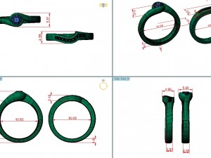 diamonds double ring 3D-Modell