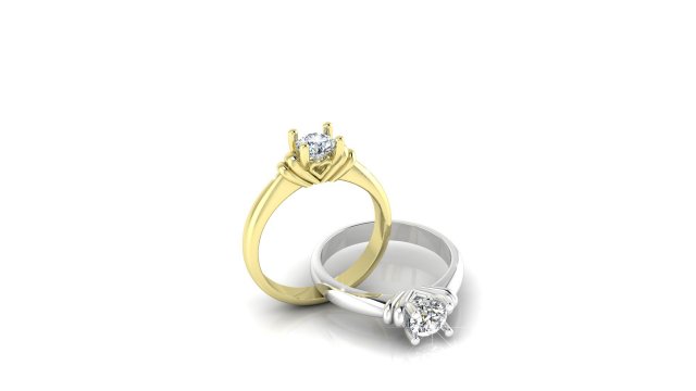 solitaire diamond ring with hearts 3D 模型 .c4d .max .obj .3ds .fbx .stl .blend
