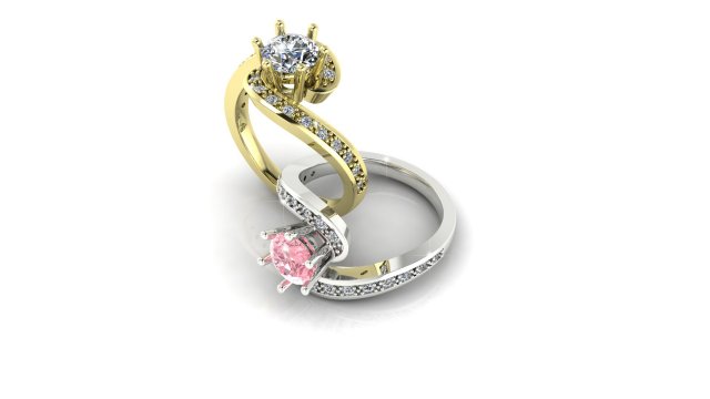 engagement diamond ring 3Dモデル .c4d .max .obj .3ds .fbx .stl .blend 