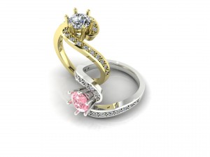 engagement diamond ring 3D Model