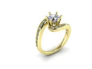 engagement diamond ring 3D Model
