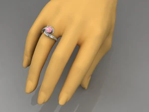engagement diamond ring 3D Model