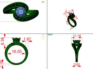 engagement diamond ring 3D Model
