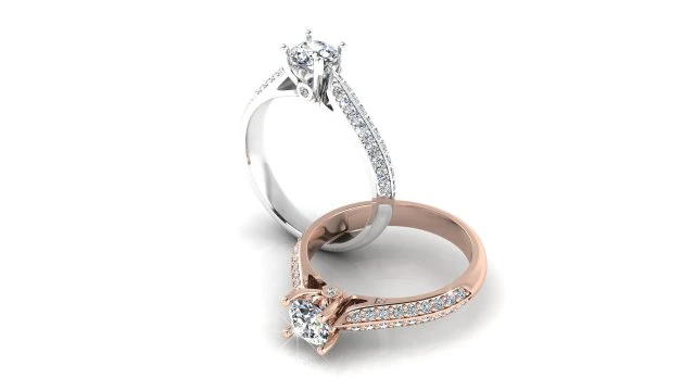 engagement diamond ring 2 3D Model .c4d .max .obj .3ds .fbx .stl .blend
