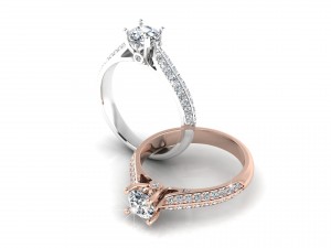 engagement diamond ring 2 3D Model