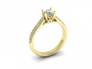 engagement diamond ring 2 3D-Modell