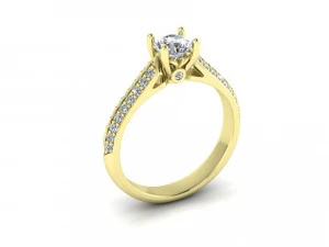 engagement diamond ring 2 3D Model