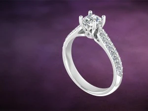 engagement diamond ring 2 3D Model