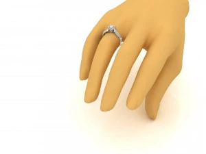 engagement diamond ring 2 3D Model
