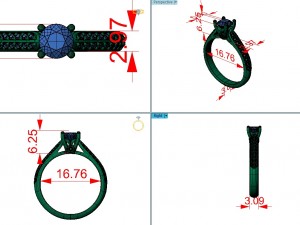 engagement diamond ring 2 3D-Modell