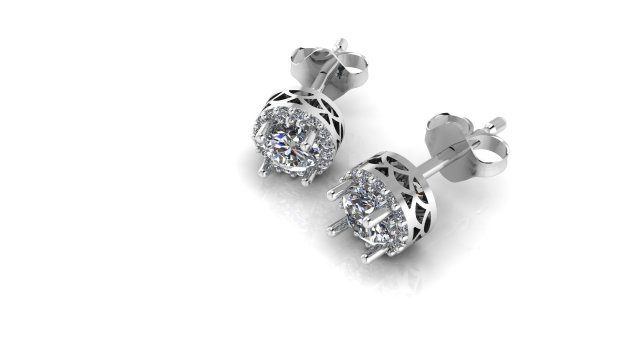 diamonds earrings Model 3D .c4d .max .obj .3ds .fbx .stl .blend 
