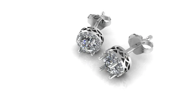 diamonds earrings 3D Model .c4d .max .obj .3ds .fbx .stl .blend
