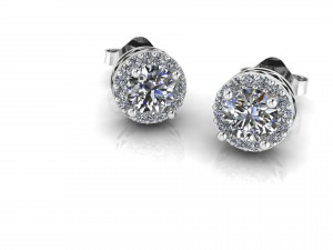 diamonds earrings Model 3D