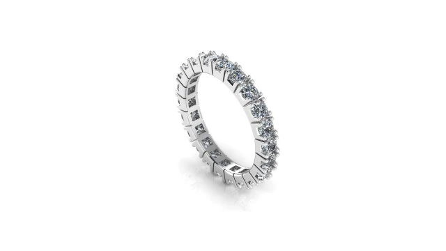 gold wedding band eternity diamonds ring 154cts 3d 3D Model .c4d .max .obj .3ds .fbx .stl .blend