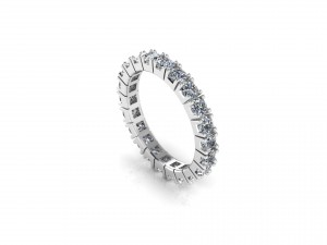 gold wedding band eternity diamonds ring 154cts 3d 3D Model