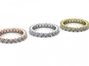 gold wedding band eternity diamonds ring 154cts 3d 3D Model