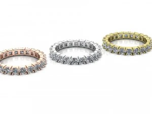 gold wedding band eternity diamonds ring 154cts 3d 3D Model