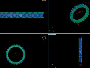 gold wedding band eternity diamonds ring 154cts 3d 3D Model