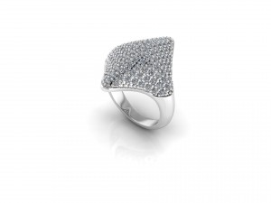 pave artsy ring 113 diamonds 3D Model