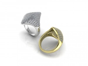 pave artsy ring 113 diamonds 3D Model