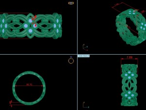 flower and leaves diamonds engagement ring 3D Модель