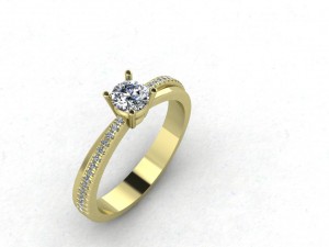 solitaire diamonds ring Modello 3D