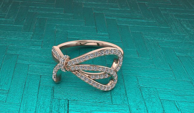 tiffany style papillon gold ring 3Dモデル .c4d .max .obj .3ds .fbx .stl .blend 