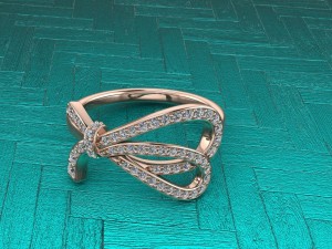 tiffany style papillon gold ring 3D Model