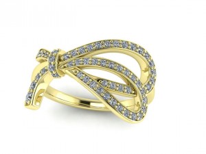 tiffany style papillon gold ring 3Dモデル