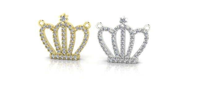 crown pendant 3D Model .c4d .max .obj .3ds .fbx .stl .blend 
