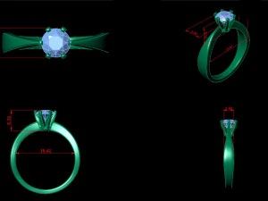 diamonds solitaire ring 070ct engagement ring 3D Model