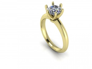 tiffany style 1ct diamond ring 3D Model