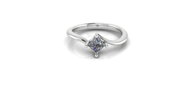 princess cut diamond solitaire ring 3Dモデル .c4d .max .obj .3ds .fbx .stl .blend 