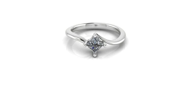 princess cut diamond solitaire ring 3D Model .c4d .max .obj .3ds .fbx .stl .blend 