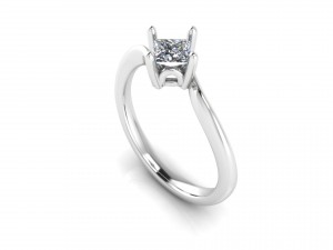 princess cut diamond solitaire ring 3Dモデル