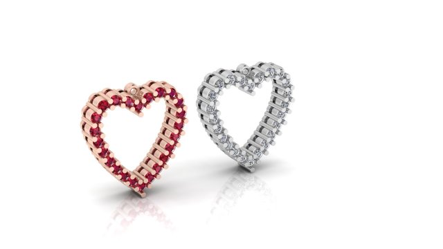 heart pendant 3D Model .c4d .max .obj .3ds .fbx .stl .blend 