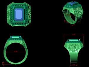 mens antique ring Modèle 3D