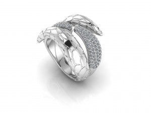diamonds snake python ring 3D मॉडल