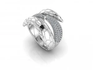 diamonds snake python ring 3D Model